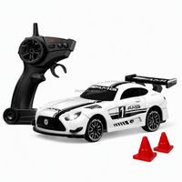 Voiture de course RC à l'échelle 1:64, 2,4 GHz, avec 2 vitesses, lumières LED, autonomie de 40 minutes, pour enfants, 4 roues motrices, mini voiture télécommandée