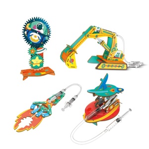 4 <span class=keywords><strong>en</strong></span> 1 DIY Vástago de madera 3D rompecabezas juguete niños ciencia maquinaria hidráulica ingeniería modelo de madera Kits de construcción para ciencia hidráulica - Product Image 1