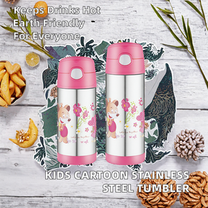 350ml Bpa Free Classic Design Stainless Steel Tumbler Double Wall Insulated Eco-Friendly Camping <b>Drinking</b> <b>Bottle</b> with <b>Straw</b> - Product Image 2