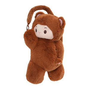 Boîte à mouchoirs en peluche pour voiture, sac de rangement suspendu, multifonction, portable, pour utilisation en véhicule - Product Image 5