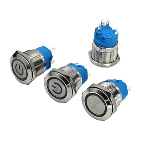 Công tắc nút nhấn điện tử kim loại 22mm IP65 có đèn LED 5 chân, tự khóa/tự phục hồi, nút khởi động tạm thời - Product Image 1