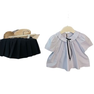 Tongxingyuan Girls' School Style Two-Piece Set White Shirt Black Skirt Cotton Summer Outfit - Product Image 5