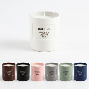 Lot de pots à bougies en céramique, blanc mat et noir, vides, avec logo personnalisé, style minimaliste, pour parfums et décoration quotidienne - Product Image 3