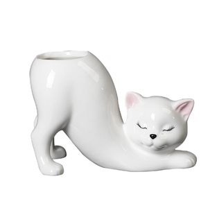 Creativo lindo gato <span class=keywords><strong>de</strong></span> cerámica <span class=keywords><strong>cola</strong></span> columna maceta Animal <span class=keywords><strong>de</strong></span> dibujos animados suculenta mono <span class=keywords><strong>cola</strong></span> <span class=keywords><strong>Cactus</strong></span> maceta para vacaciones <span class=keywords><strong>de</strong></span> Navidad - Product Image 5
