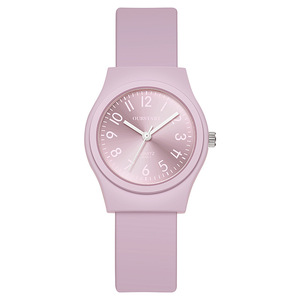Reloj de Cuarzo Minimalista con Correa de Silicona para Mujer, Casual, Resistente al Agua, Esfera Redonda de Color Caramelo, Reloj de Pulsera Moderno - Product Image 2