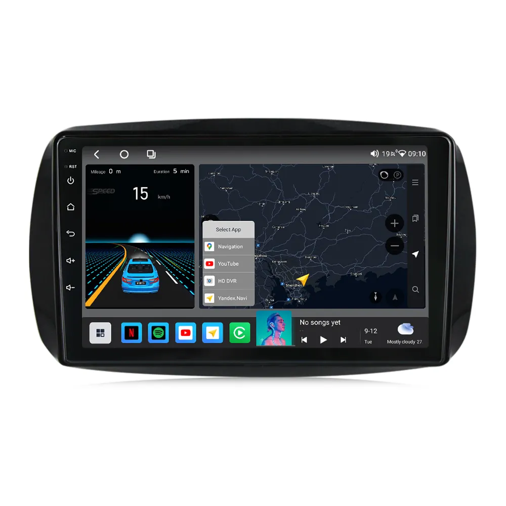 MEKEDE M6 pemutar Multimedia mobil, video mobil 3D 2K Android 13 2din untuk Mercedes Smart 453 fortwo 2014 2020