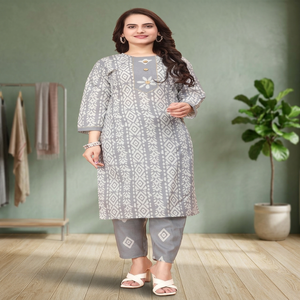 Oferta de venta de exportación en conjunto de pantalón Kurti de algodón Mejor oferta Mejor precio de venta Venta de diseño múltiple de la India a toda la oferta mundial - Product Image 2