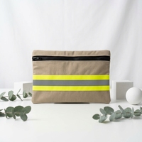 Pochette à outils d'urgence en toile à rayures réfléchissantes haute visibilité, sac de rangement portable pour pompiers, petites pièces, fermeture éclair