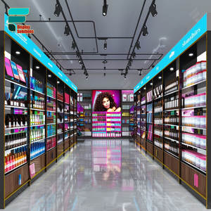 Beauty <span class=keywords><strong>Store</strong></span> mensola barbiere Hair Display scaffali per negozio al dettaglio con luce Beauty Supply - Product Image 2