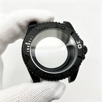 Boîtier en céramique noire |   Boîtier de montre résistant aux rayures de 40 mm avec lunette en céramique |   Vente directe d'usine de pièces de montres personnalisées