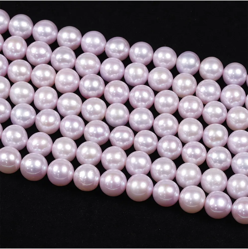 卸売7-8ミリメートルAAAA + グレードライトピンク色染めCultured Freshwater真珠のネックレス16インチパールストランド