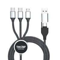 Cadeau promotionnel Câble de charge rapide 3 en 1 avec logo lumineux Compatible avec plusieurs appareils Câble de données USB 5 en 1 pour téléphone portable
