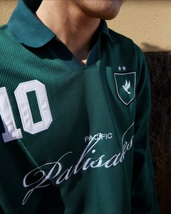 Jersey Rugby Kustom 100% Poliester Daur Ulang Pakaian Olahraga Vintage Teknik Sublimasi Bernapas Jersey Sepak Bola Retro - Product Image 3