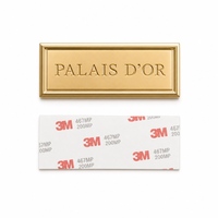 Plaque logo pour montre en métal, relief 3D moulé sous pression en alliage de zinc, avec support adhésif, options d'illustration pour l'image de marque et l'emballage du produit