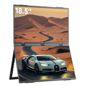 18.5นิ้วจอภาพคู่ภายนอก IPS พับได้สามจอ1080P Win <span class=keywords><strong>Mac</strong></span> จอภาพแล็ปท็อปแบบพกพาที่มี90 ° 180 ° หมุนอัตโนมัติ - Product Image 1