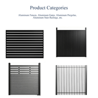 Clôture en métal de sécurité extérieure durable et écologique, longueur personnalisée, design moderne, garde-corps en aluminium noir de 6 pieds pour balcons de villa