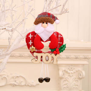 2025 nouvel an décorations de noël tissu et bois renne pendentif UV imprimé graphique pour décor d'arbre - Product Image 6