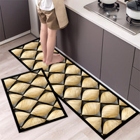 Factory Sale Polyester Crystal Velvet Non slip Water Absorbent Runner Rug Kitchen Floor Mat for Sale