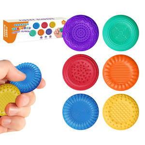 New Designs 6 Pcs Soft Silicone Round Magnetic Sensory Stone <b>Fidget</b> <b>Toy</b> for Kids Adults with ADHD SPD Biting Anxiety Relief - Product Image 1