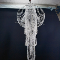Accesorios para Bodas, Lámpara Colgante, Candelabro de Acrílico con Cuentas, Decoración de Techo para Fiestas y Bodas, Iluminación de Fondo para Escenarios