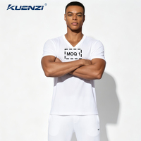 T-shirts pour hommes Kuenzi de luxe, de haute qualité, 100% coton, mercerisé à l'azote liquide 20S, 190 GSM, respirants, doux, col en V