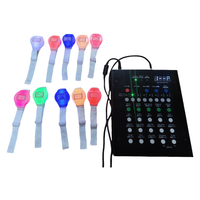 DMX Concert LED Bracelet tissé 15 fils teints Flash Télécommande Lumière pour les activités de l'entreprise Firewolf Bracelets promotionnels
