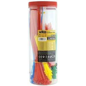 สายรัดเคเบิลวีโต้ 300 ชิ้น แพ็คคละขนาด คละสี ไนลอน แบบล็อคตัวเอง สำหรับจัดระเบียบอุปกรณ์อิเล็กทรอนิกส์ - Product Image 1