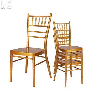 Qianshan — meubles <span class=keywords><strong>de</strong></span> table en mousseline <span class=keywords><strong>de</strong></span> soie doré, chaises à dossier haut, pour Banquet, hôtel et salle à manger, <span class=keywords><strong>de</strong></span> style moderne, pour mariage, chaises empilables - Product Image 1