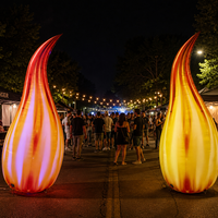 Colonne de Flamme Gonflable LED Commerciale pour Extérieur, Décoration Lumineuse pour Fêtes Nocturnes, Festivals et Entrées de Scène