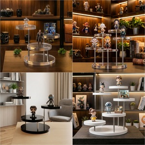 Acrylic Display <b>Stand</b> 6mm Thickened Aluminium Rod Modern Wall-Mounted Multi-Layer Display for Jewelry Figurines Collectibles - Product Image 3