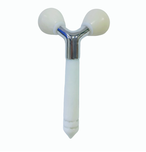 Rouleau facial 3D en jade Xiuyan blanc en forme de Y, masseur anti-âge en pierre naturelle pour lifting du visage, vente en gros - Product Image 1
