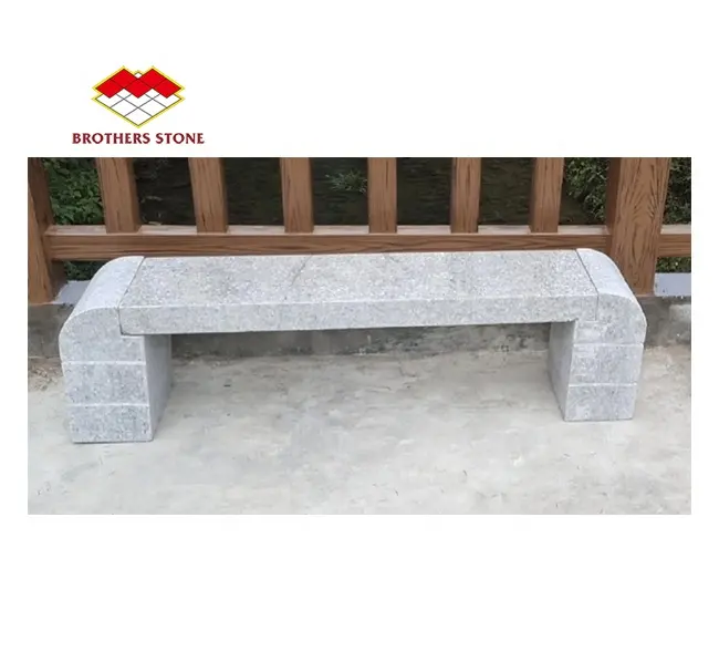 Customized Project Garden Patio grey Granite stone garden bench Cheap Stone Bench For Outdoor garden chair