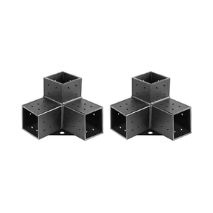 Goiiiusy DIY 4x4 Kit de support de <span class=keywords><strong>pergola</strong></span> pour menuiserie Extension de support d'angle à angle droit à 3 voies Support en <span class=keywords><strong>bois</strong></span> surélevé <span class=keywords><strong>Pergola</strong></span> noire - Product Image 1