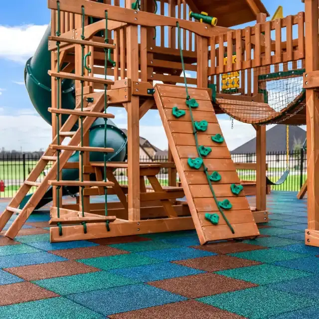 Kids Play Area Rubber Flooring Rubber Tiles 50x50cm Outdoor Slide Mat Park Floor Safety Rubber Brick Playground Floor