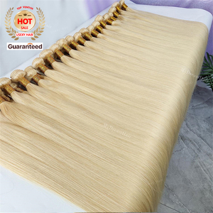 Extension de tissage de cheveux vietnamiens bruts en gros, lisse, donneur unique, brillant, couleur blonde 613, cheveux humains indiens de style vague profonde - Product Image 3