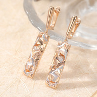 Pendientes Colgantes de Moda para Mujer con Diseño Floral Geométrico de Latón y Piedra Natural, Modelo Primavera 2026, Transfronterizo