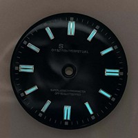 28.5mm blu quadrante luminoso in acciaio inox orologio impermeabile Case Mod parti per NH35/36 movimento meccanico automatico