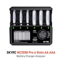 Cargador de Baterías SKYRC NC2500 Pro NiMH NiCd QC3.0 para Baterías Recargables AA AAA, Cargador Rápido 3 en 1 con Pantalla LCD Inteligente Universal