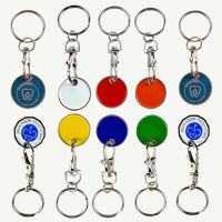 Porte-clés jeton de chariot de supermarché en métal avec logo personnalisé, pour chariots de courses (Canada, Royaume-Uni)
