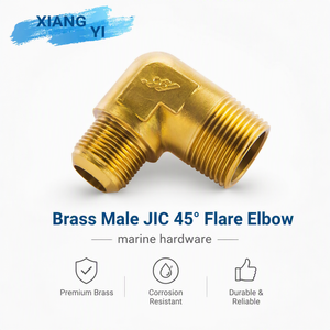 ข้อต่อทองเหลืองป้องกันการกัดกร่อน ขนาด 1/4"x5/16" แบบตัวผู้ JIC 45 °   ข้อต่อท่อเรือยอชท์แบบข้อศอกเกลียว BSPT - Product Image 5