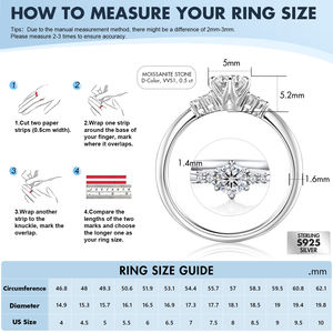 Moissanite 0.5CT 0.3CT 5 piedras laboratorio creado VVS1 GRA 14K blanco dorado plateado S925 plata esterlina promesa mujeres anillo de compromiso - Product Image 2