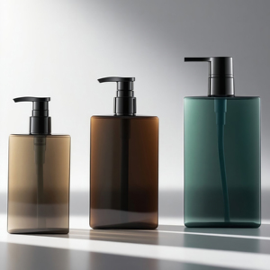 Sang Trọng 250Ml 400Ml Petg Cho Nhựa Vuông Chai Bơm Mỹ Phẩm Biểu Tượng Tùy Chỉnh Rỗng Cơ Thể Phẳng Rửa Dầu Gội Lotion Chai - Product Image 1