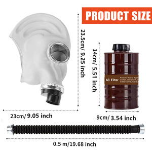 Masker <span class=keywords><strong>Gas</strong></span> Full Face Anti Karbon Monoksida Berkualitas Tinggi dari Karet yang Dapat Digunakan Kembali untuk Pabrik Kimia - Product Image 4