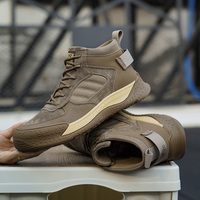 Chaussures de sécurité OEM pour hommes, anti-écrasement, anti-perforation, avec embout en acier, pour le travail en usine, protection des travailleurs, résistantes à l'usure, antidérapantes, pour l'extérieur