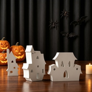 Moule <span class=keywords><strong>en</strong></span> silicone pour bougie Château d'Halloween Early Riser, pour la création <span class=keywords><strong>de</strong></span> décorations artisanales <span class=keywords><strong>en</strong></span> plâtre DIY, ornements <span class=keywords><strong>de</strong></span> maison fantôme à cinq étages et crânes effrayants - Product Image 3