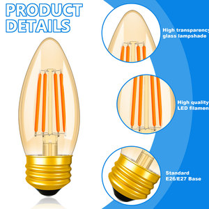 Trung Quốc Nhà cung cấp của Dimmable E26/E27 2200K hổ phách kính sợi Đốt Nhà ánh sáng bóng đèn tiết kiệm năng lượng vườn Antique trang trí SMD - Product Image 3