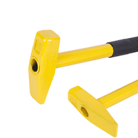 Marteau de machiniste jaune de haute qualité avec poignée antidérapante, marteau à pointe croisée durable pour usage industriel et bricolage