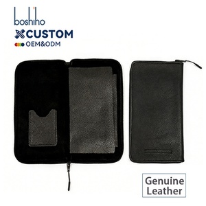 Pochette de transport haute capacité avec logo personnalisé, étuis à usage spécial, porte-cartes de scores sportifs, porte-notes, porte-gants de golf en cuir véritable - Product Image 1