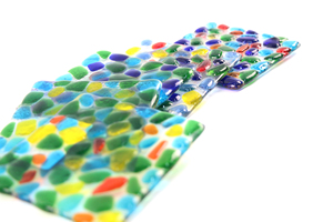 Art Design Stained Glass Coaster Set Reusable Square & <b>Round</b> Colorful <b>Mats</b> for Tabletop Protection & Dining Decor - Product Image 2