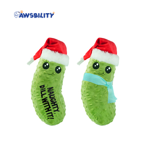 2025 lüks yeni ürün yeşil noel salatalık gıcırtılı peluş Chew oyuncaklar komik köpekler turşu Pet çiğneme ile oynarken peluş oyuncaklar - Product Image 1